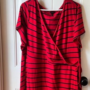Torrid Red/Navy Striped Dress